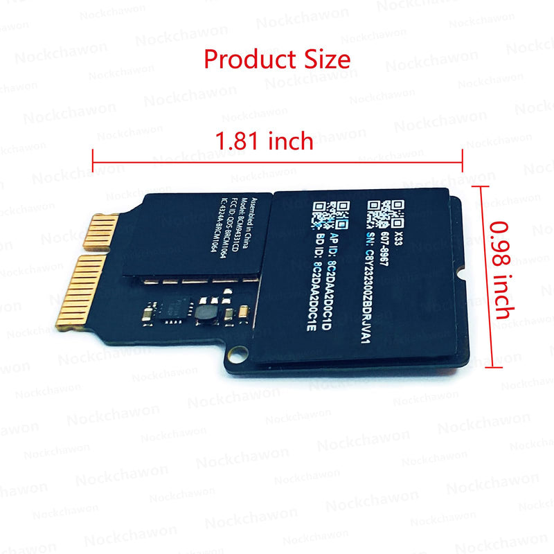 Bluetooth 4.0 Bt Wireless WiFi Airport Card BCM94331CD Replacement for iMac 21.5" 27" A1418 A1419（2012 Year） 802.11n Airport Wireless Network Card