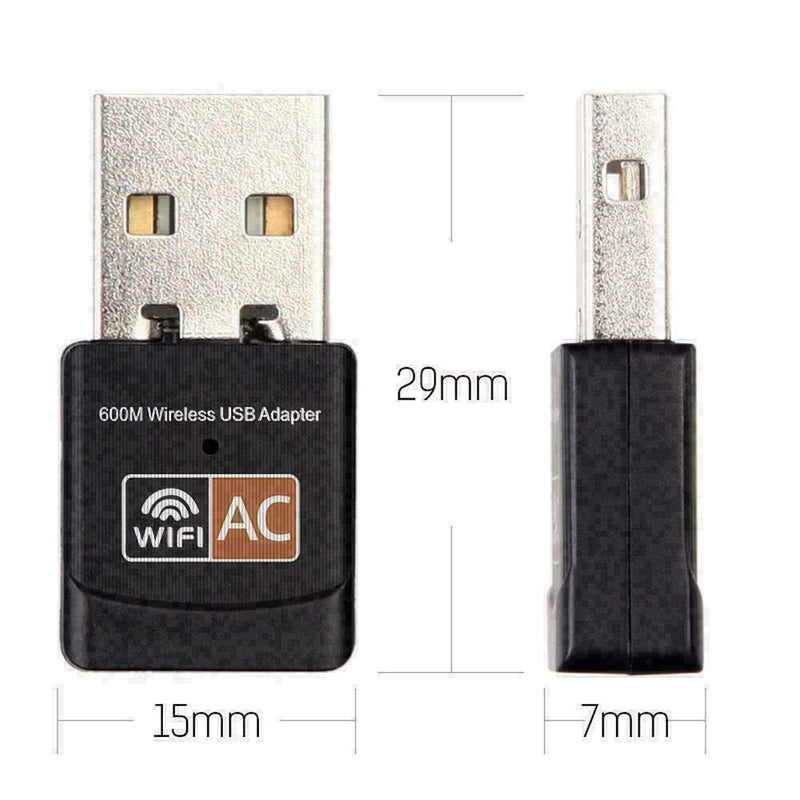 USB WiFi Adapter, AC600 Mbps Dual Band 2.4/5Ghz Wireless Mini Network Adapter 802.11 , Support PC Desktop Laptop MAC Book Windows Notebook