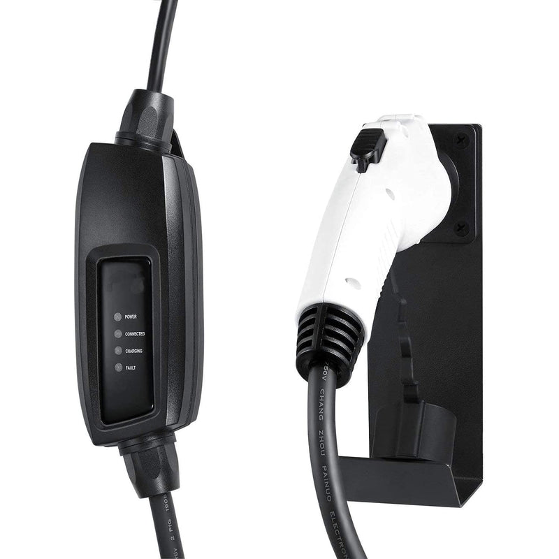 Lectron Electric Vehicle Charger Nozzle Holster Dock & J-Hook Combo for All J1772 EVs J1772 Holder