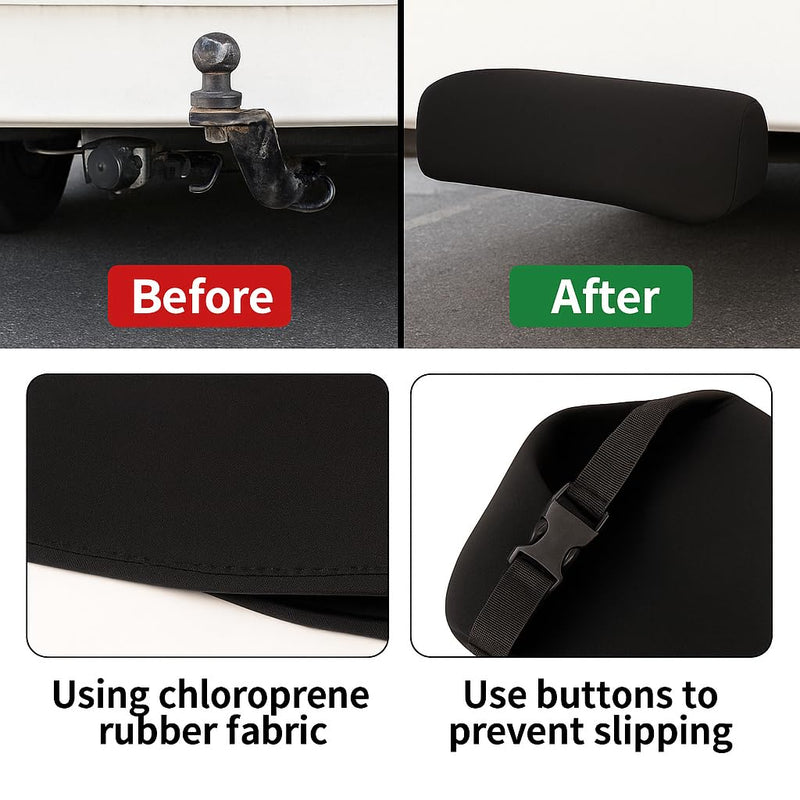 Tow Bar Cover Heavy-Duty Marine Grade Black Chloroprene Rubber Tow Bar Storage, Tow Bar Covers Universal for SUV, 055-3 Motorhome Mounted Tow Bars, Suitable for All Sterlings Falcons Blackhawk Towbars
