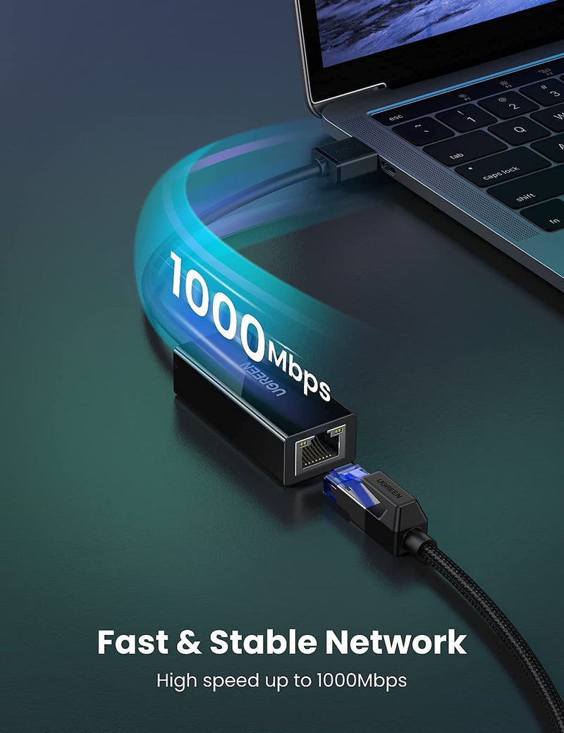 UGREEN Cat 8 Ethernet Cable 40Gbps Bundle with UGREEN USB 3.0 Ethernet Adapter