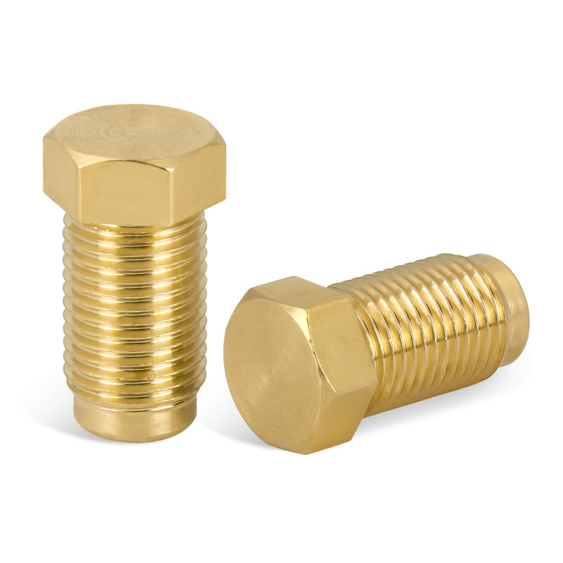 Brake Line Plugs Compatible with Dune Buggy, 10MM 1.0 Bubble, 1/8" Npt Male Brass Pipe Fitting Hex Head Plug Used For Block Off Any Unwanted M10 X 1.0 Brake Line Port (Pack Of 2)