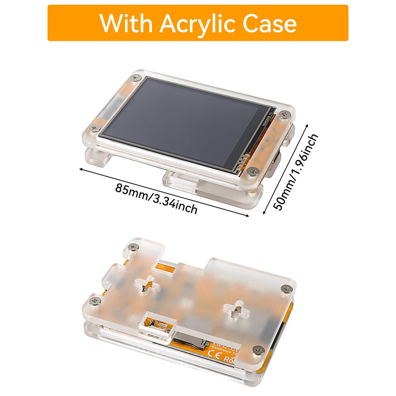 2.8" inch ESP32 Display, ESP32-32E WiFi+BT Dual-core TFT Module with Acrylic Case, ESP32 Development Board ILI9341 Driver 240X320 Smart LCD Display Screen for IoT Projects