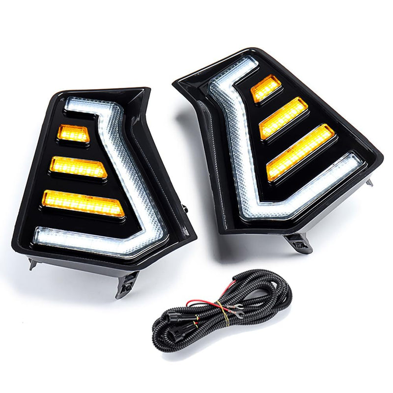 Astra Depot 2pcs Driver & Passenger Side 2024 2025 Tacoma LED Light Turn Signal DRL Daytime Running Light Sequential Flash Signal Lamp w/LED Molding Compatible with 2024-25 Toyota Tacoma