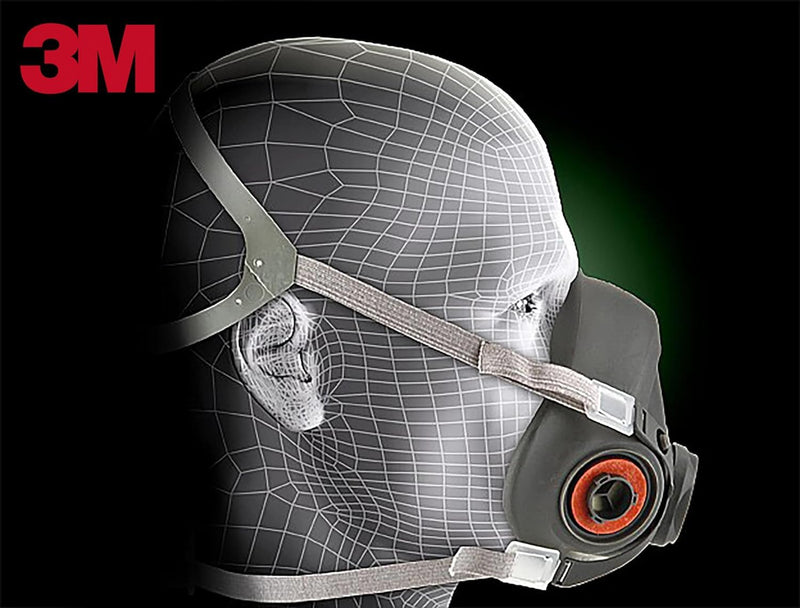 3M 6300 Large Face Piece For 6000 Series, Black/Grey