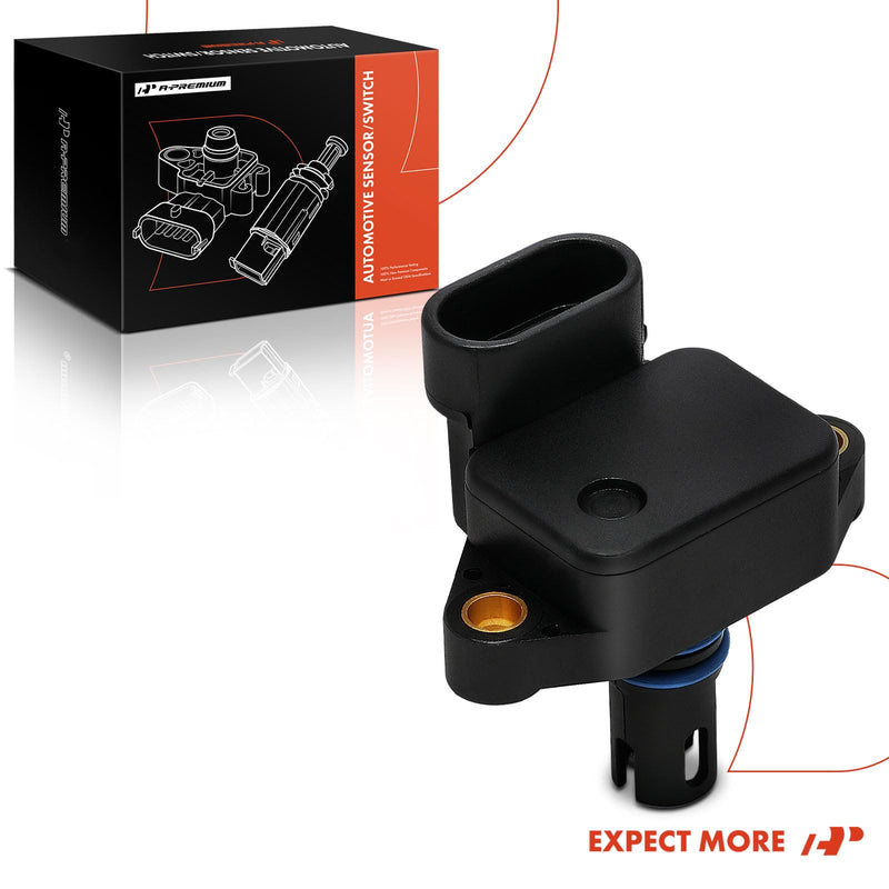 A-Premium Turbocharger Boost Sensor [4 Pins] Compatible with Saab 9-3 2003-2011, 9-3X 2010-2011