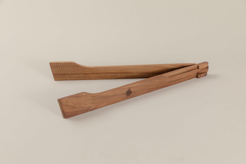 Super Slim Spring Salad Tongs: Teak Wood Salad Hand Server 0.1" x 0.1" x 12" Kitchenware Serving Utensils from SiamMandalay Gourmet Collection