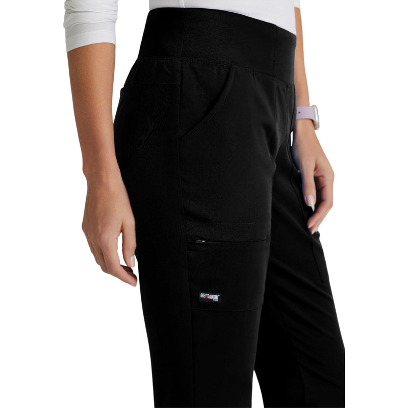 BARCO Grey's Anatomy Spandex Stretch Direct - Relay Scrub Pant for Women, Tapered Women's Scrub Pant Medium Black