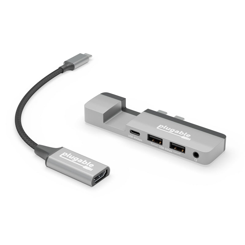 Plugable 5-in-1 USB C Hub Multiport Adapter with USB C to HDMI 2.0 Adapter Bundle