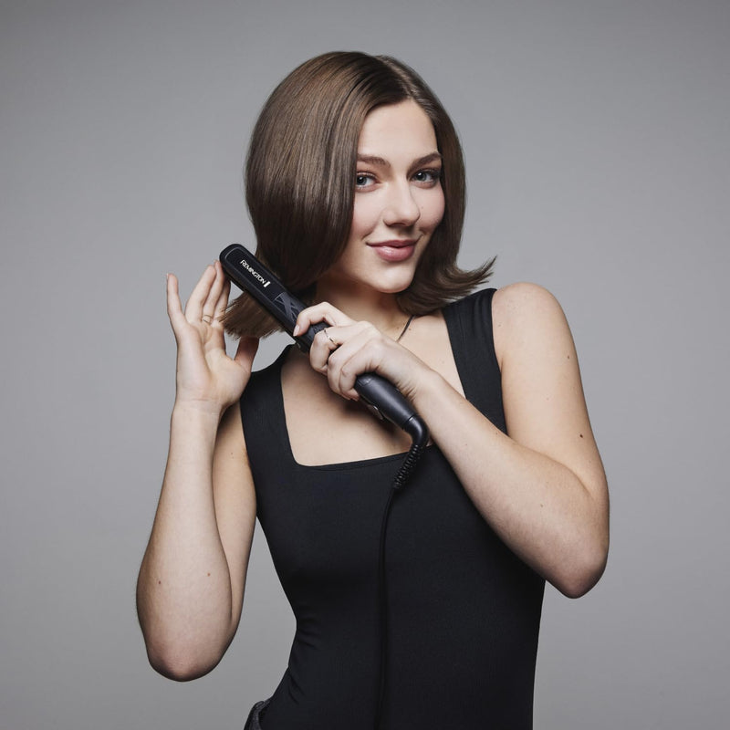 Remington Ceramic Hair Straightener - Slim longer length 110mm floating plates with Anti-static/Tourmaline Ionic coating for smooth glide, Fast 15 second heat up, Heat proof pouch, Up to 230°C, S3500 | Smooth Glide for Effortless Styling, Anti-Static T...