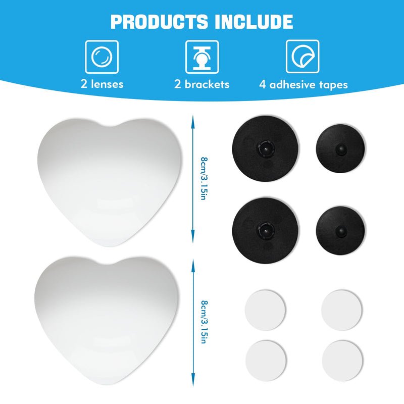 2 Car Blind Spot Mirrors, 8cm Frameless Convex Glass Mirror - 360° Adjustable Wide Angle Rearview Side Mirror for Safe Driving