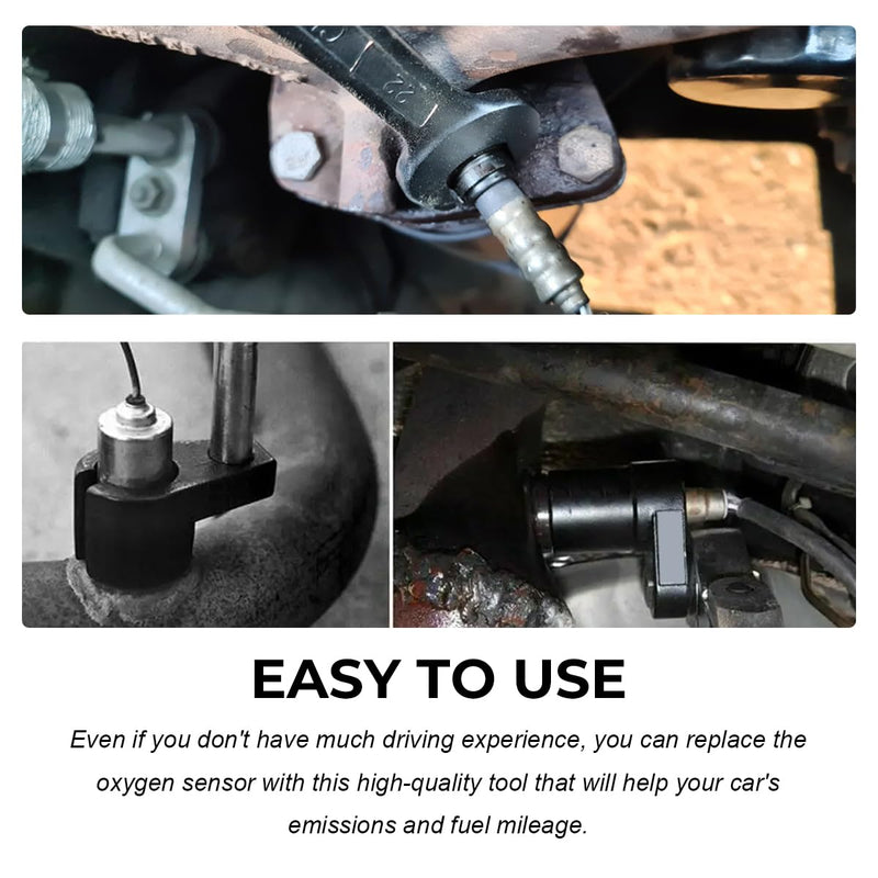 Offset Oxygen Sensor Socket, 3/8-Inch Drive by 7/8-Inch 22 mm O2 Sensor Removal Tool, Offset 6-Point Oxygen Sensor Socket Wrench for Most Cars