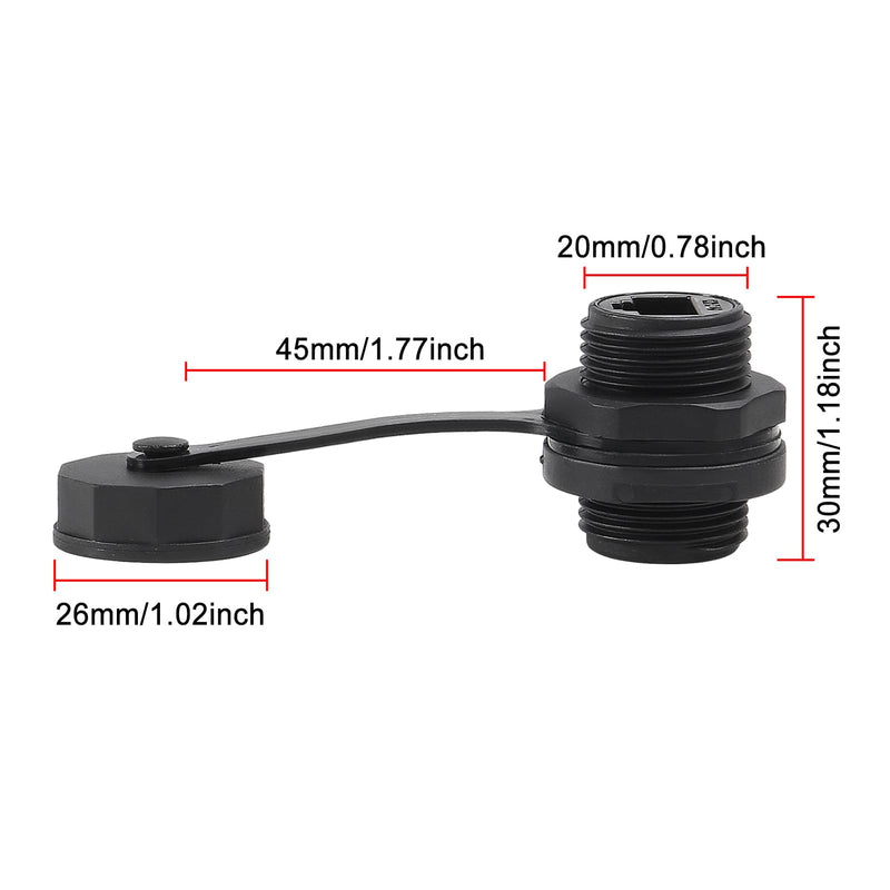 DORHEA 10Pcs RJ45 Shielded Panel Mount Connector CAT6A RJ45 Socket Cat5/5e/6/6E 8P8C Ethernet LAN Cable Coupler Double Head Adapter Bulkhead Extension Interface Network Coupler Waterproof Dust Cap