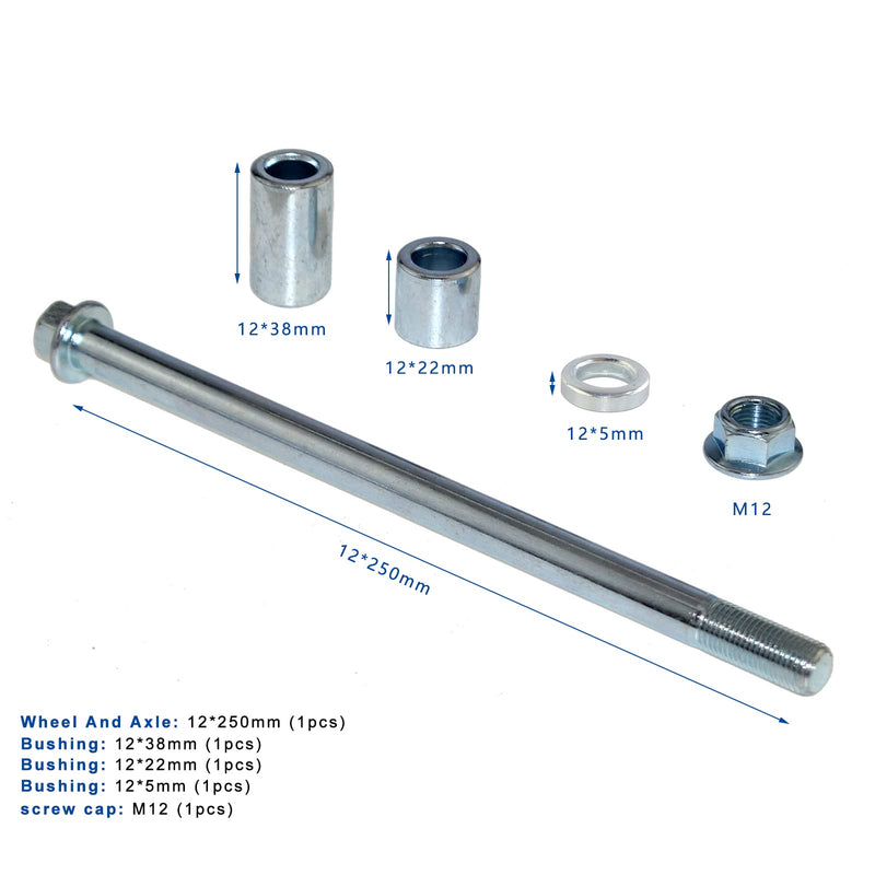 Minho 12mm 250mm Front Rear Axle with Bush 38mm 22mm 5mm Fit for PIT PRO Dirt Bike Scooter QUAD ATV 12-250mm