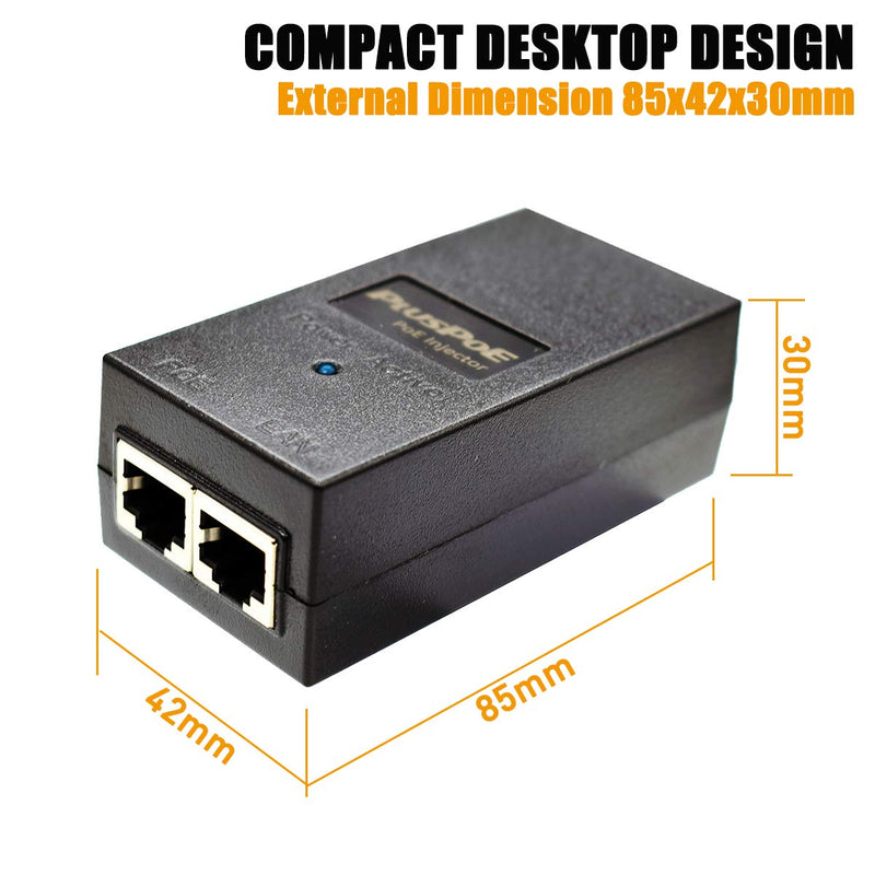 PoE Injector, 48V Power Over Ethernet Adapter, 10/100Mbps IEEE802.3af/at Compliant for Most Polycom/Aastra/Ubiquiti/Amcrest/Realink IP Camera and Phones