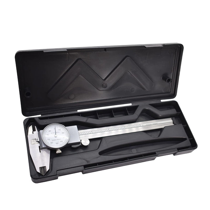 6 Inch Dial Caliper Measuring Tool, 0.001 Inch Graduation, Measure Inside Outside Dimensions and Depth, with Carry Case