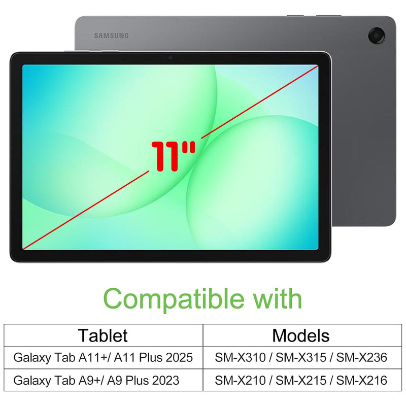 Kids Case for Samsung Galaxy Tab A11+ 2025 / A9+ 2023 11", Shockproof Cover with Built-in Screen Protector and Stand for Galaxy Tab A11 Plus / A9 Plus 11 Inch (Red+Blue) Red+Blue