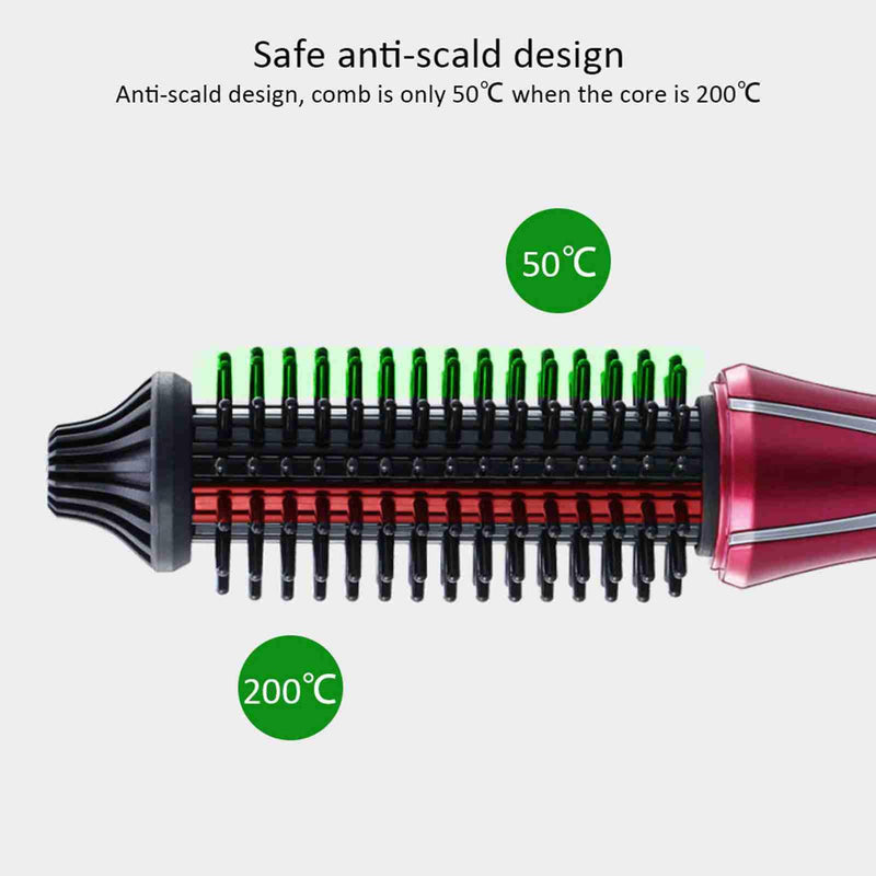 Electric Hair Curler, Hot Curler Brush Professional Anti-Scald Instant Heat Up Curling Wands Instant Heat Styling Brush Suitable For All Hair Types (UK Plug（110-240V）)