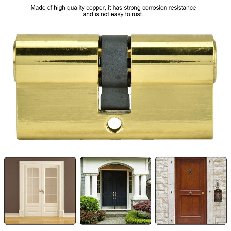 60mm Cylinder Lock Copper Dual Open Anti-Theft Door Lock Cylinder with Keys Strong Resistance and Rust-Proof, Suitable for Wooden Doors, Aluminum Doors