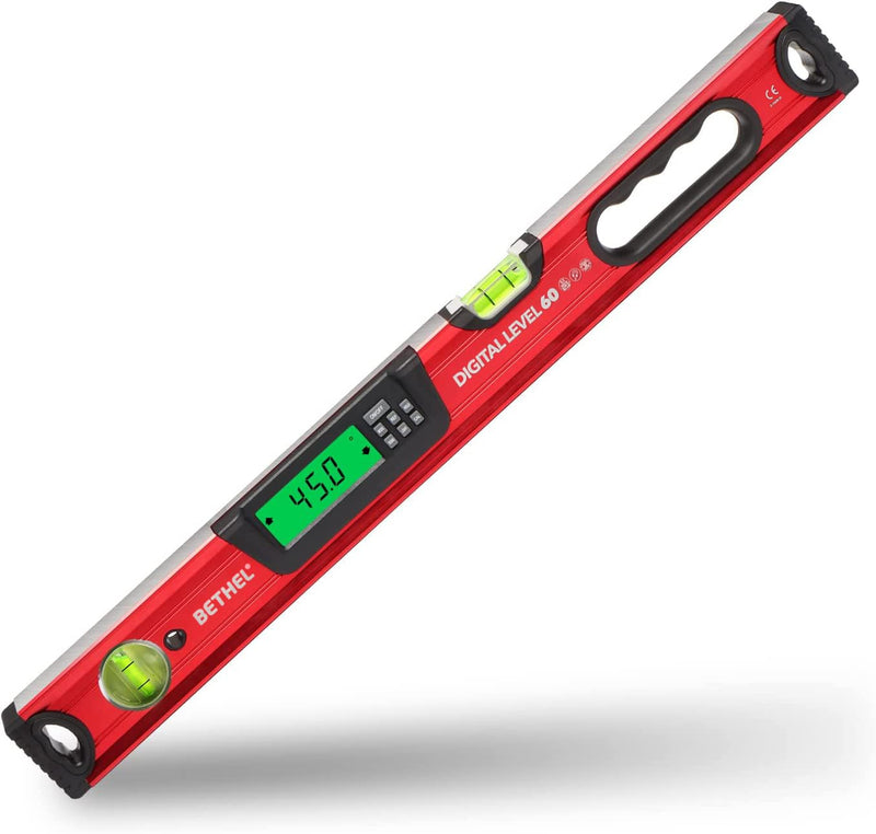 24 inch Digital Magnetic Level, Digital Smart Torpedo Level Tool ElectronicLevel Tool and Protractor - Master Precision - IP54 Dustproof and Waterproof with Carrying Bag LEVEL-D-19A