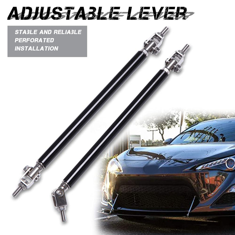 2PCS Adjustable Splitter Strut Rods, 8"-11" Front Lip Strut Rod Bumper Splitter Universal Tie Support Bars，Black Black 8"-11"