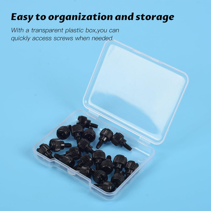 20x Computer Case Thumb Screws,6-32x6 M3.5 PC Case Screws for Desktop Computer Case Cover Hard Drives Power Supply PCI Slots 6-32 Thread Screws Black