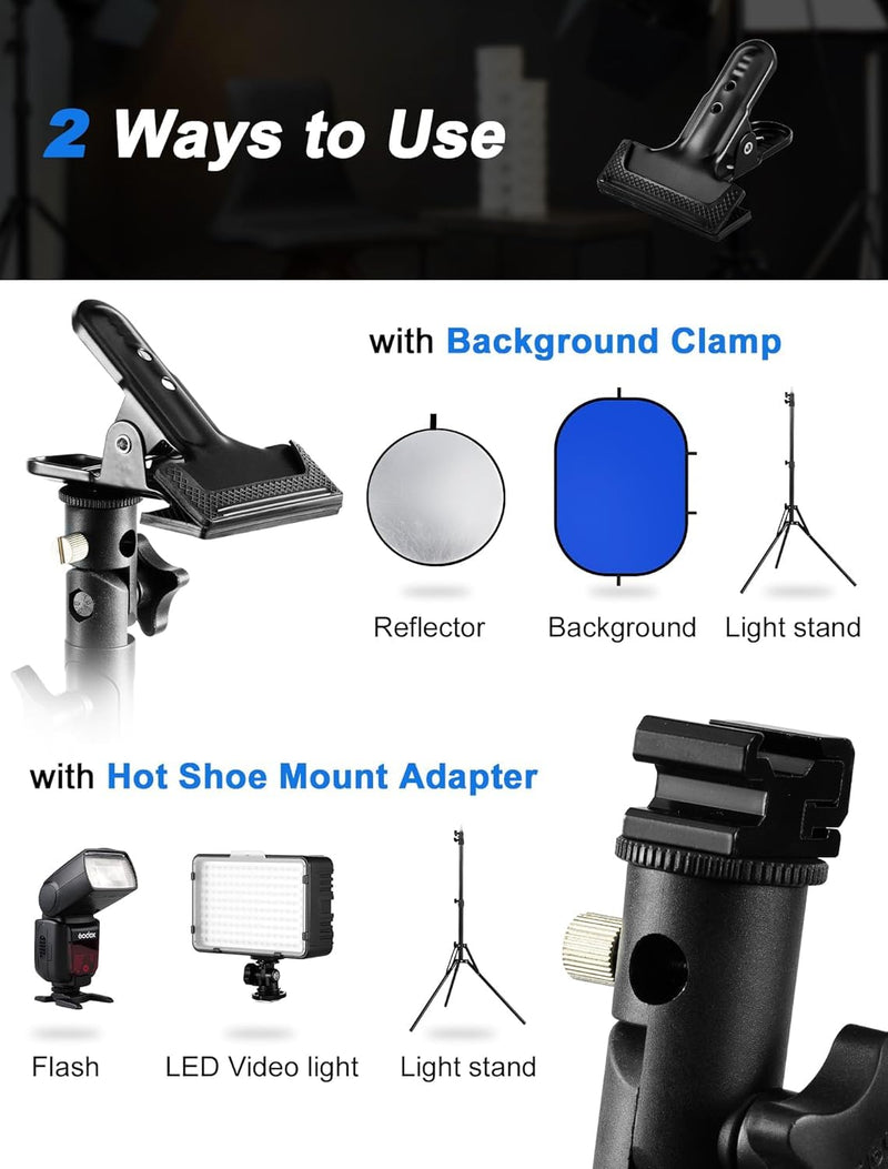 Selens Portable 24inch/60cm Light Reflector with Clamp,5 in 1 Collapsible Multi Disc Photography Reflector Translucent,Silver,Gold,White,Black for Studio Photography Lighting and Outdoor Lighting 5 in 1 24inch with clamp