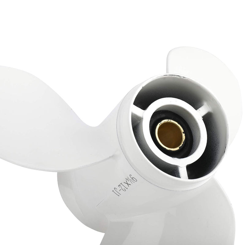 NovelBee 9 1/4x12-J Aluminum Outboard Propeller Fit for Yamaha 9.9-15 HP | 9.25x12 J Prop,Boat Propeller,Outboard Propeller,Aluminum Alloy,Engine Propeller