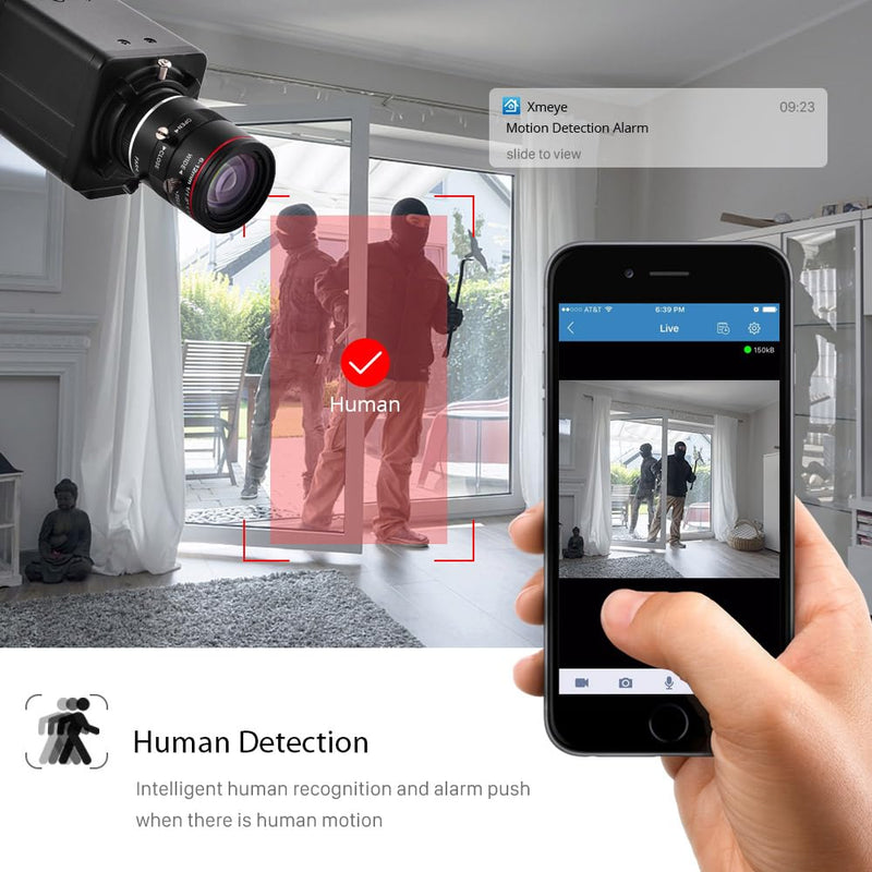 2K 4MP HD Mini CCTV POE WDR AI Box Bullet Netwok IP Security Camera 1/1.8" 6-12mm F1.6 Varifocal Lens Human Vehicle Motion Detection Face Record XMEYE