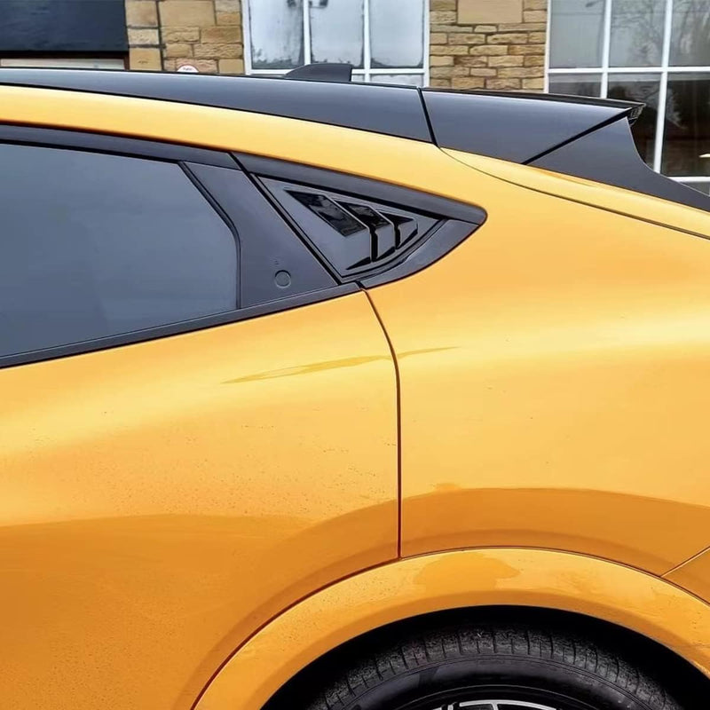 BestEvMod Compatible with 2021 2022 2023 2024 2025 Mustang Mach E Quarter Side Window Scoop Louvers Cover Window Visor Cover ABS (Glossy Black) Glossy Black