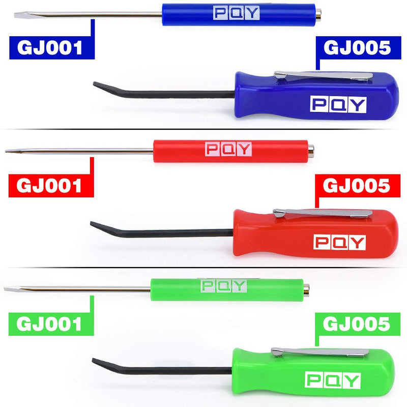 Pocket Magnetic Screwdriver Slotted Head With Magnet Top + Mini Pry Bar Set Green