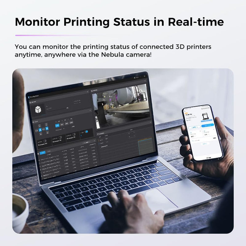 Creality Nebula Camera, 3D Printer Camera for 24H Real-Time Monitoring, Time-Lapse, Spaghetti Detection, WiFi Connection Fits for Sonic Pad, Nebula Pad, Ender 3 V3/Plus/KE/SE, CR-10 SE