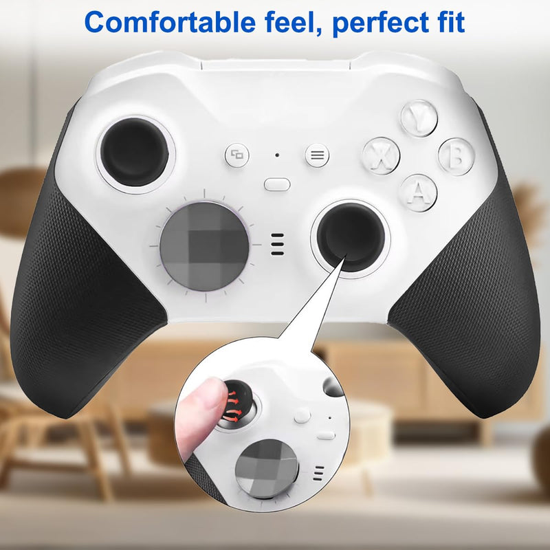 6 Pcs Metal Thumbsticks Kit with Transparent Box, lyfLux Compatible with Xbox Elite Series 2 Controller, Premium Replacement Joysticks for Xbox Elite 2 & Elite 2 Core Accessories, Silver-Black