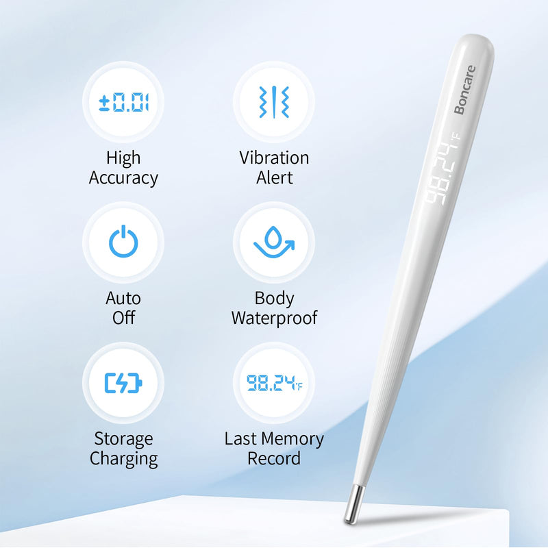 Boncare Rechargeable Digital Basal Thermometer for Adults, Kids & Baby | Ovulation & Body Temperature, Underarm Use Only, Fast Accurate Reading