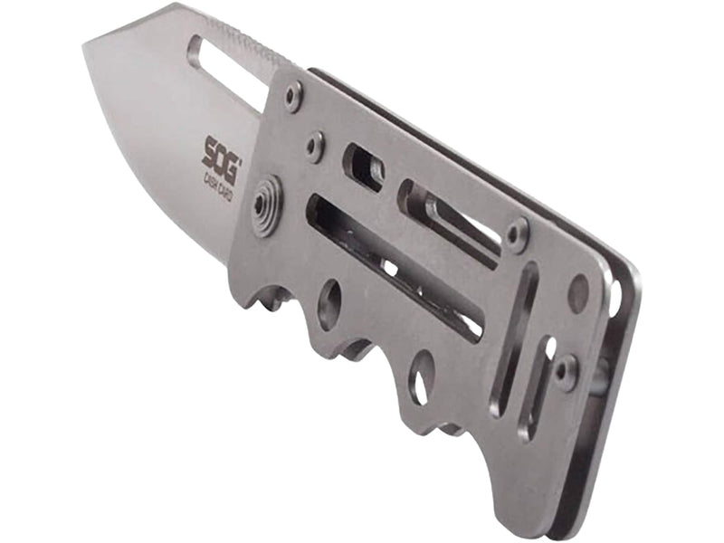 SOG Cash Card Money Clip Pocket Knife- 2.75 Inch Blade EDC Knife with Clip for Pocket, Money or Card Holder, Stainless Steel Handle with Built-In Lanyard Hole (EZ1-CP), Onesize, Satin Polished