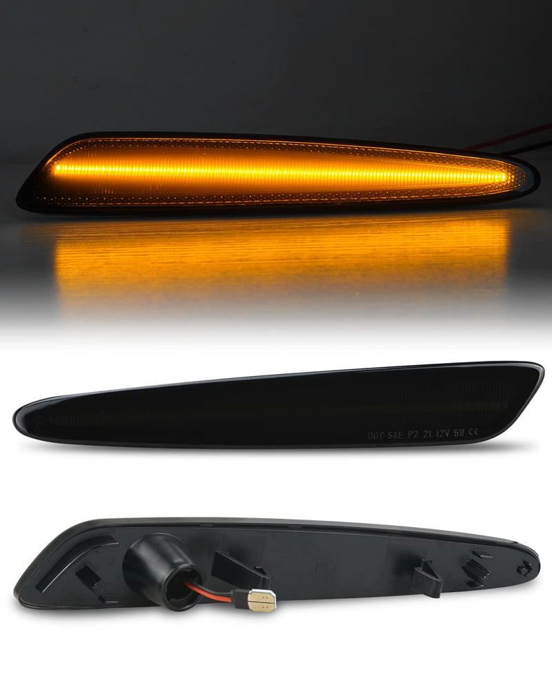 Bestview Side Marker Light Assembly, Front Bumper Side Marker Lamps Reflectors Compatible with 2005-2013 Chevy Corvette C6, Amber