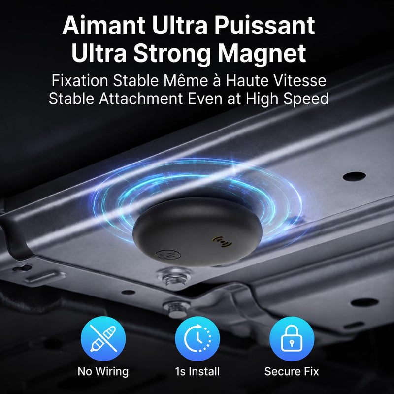 GPS Tracker for Vehicles,2 Pack Magnetic Hidden GPS Tracker for iOS Find My | Mini Tracking Devices for Cars Hidden Splashproof Available(iOS Only),No Monthly Fee Subscription No SIM Card Required-Black Black