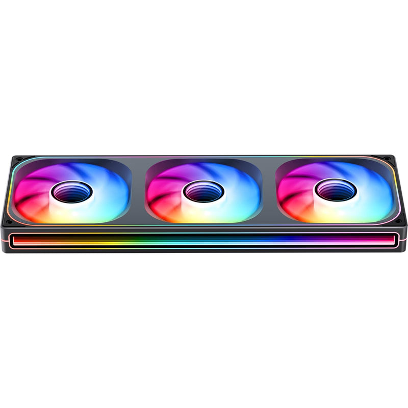 JONSBO ZB-360BR (Reverse) PC Case Fan, Reverse Blade Silent Computer Fan with Axis & 4-Sides Infinity Mirror, All-in-One, Single Frame Unit with 3x120mm ARGB Fans, PWM Fan 2400RPM, 28MM Thick,Black 360mm(Reverse) Black