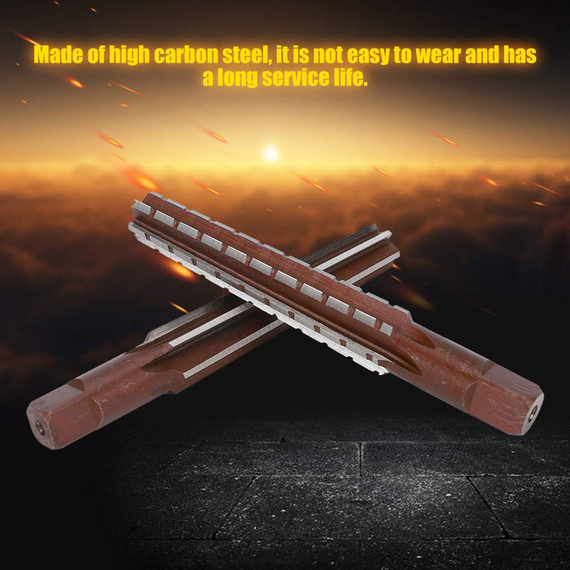 2Pcs High Carbon Steel Straight Shank Morse Taper Reamer Rough + Fine Hand Reamer Set Replacement(MT2#)