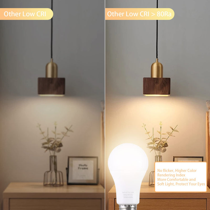 A19 LED Light Bulbs with Remote Control, 800LM 9W (60W Equivalent) Bulbs,Stepless Dimmable 3000K-6000K,E26 Base,CRI 80+,2.4GHz,25000+ Hours Lifespan,Light Bulb for Home Decor,4Bulb & 2Remote 9W-2 Remote-4 Bulb