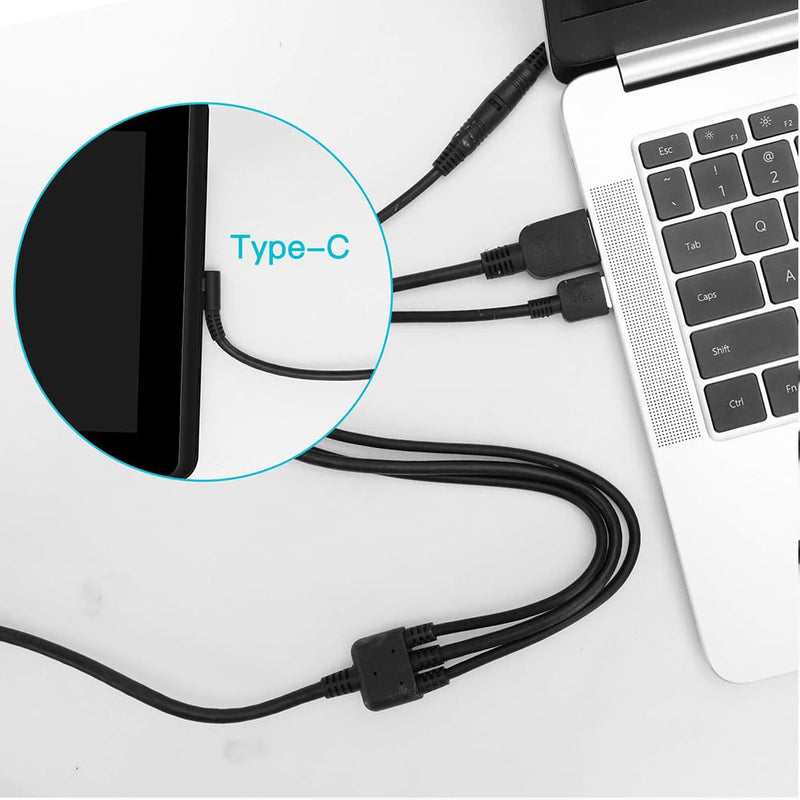 3-in-1 Cable Only for Huion KAMVAS Pro 12/13/16 Graphic Drawing Monitor