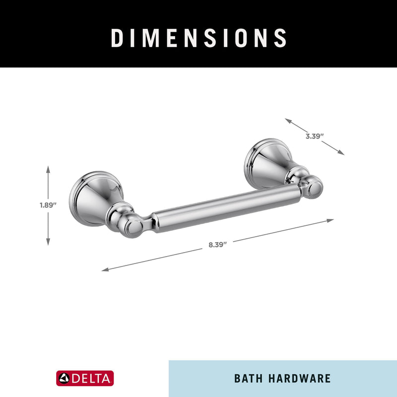 Delta Woodhurst (1-Pack) Toilet Paper Holder Polished Chrome Tissue Roll Holder for Bathroom Organization and Storage Pivoting Toilet Tissue Holder Wall Bathroom Accessories 73250 (Pack of 1)