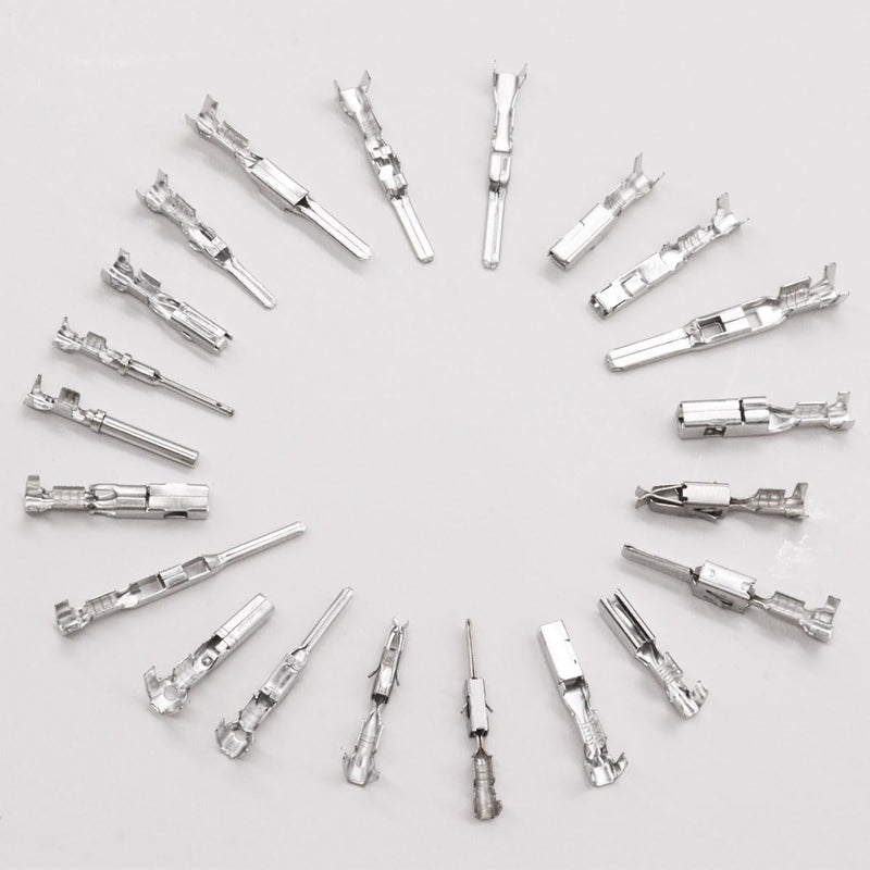 Seamaka720Pcs 21Type Car Electrical Wire Terminal Tool kit 1/1.5/1.8/2.2/2.8/3.5mm Connector Pins Terminal Removal Male Female Crimp Pins Non-Insulated Plug 720 PCS
