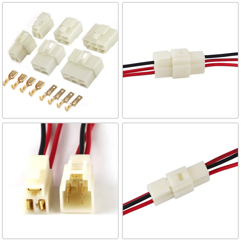 Glarks 400Pcs 6.3mm 1 2 3 4 6 8 9 Pin Electrical Automotive Wire Connector Male Female Socket Plug and Pin Header Crimp Wire Terminals Kit for Motorcycle, Bike, Car, Boats 400Pcs 1 2 3 4 6 8 9 Pin