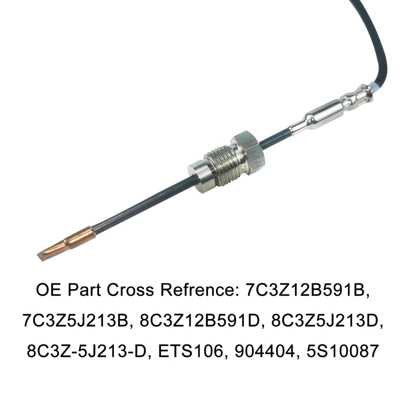 7C3Z12B591B Exhaust Gas Temperature Sensor EGT Sensor 8C3Z-5J213-D Compatible fit for 2008-2010 Ford 6.4L V8 Super Duty F250 F350 F450 F550 7C3Z5J213B 8C3Z12B591D