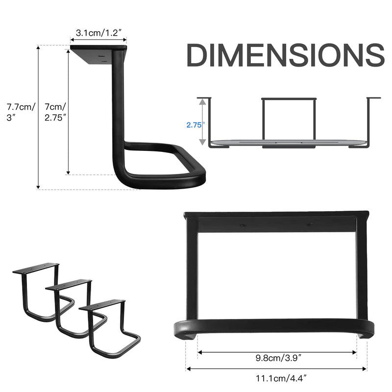 Under Desk Laptop Mount, Laptop Under Desk Mount 2.7 inches Tall Effective Space, Aluminum Under Desk Laptop Holder Dock Station for Laptop MacBook Dell OptiPlex PS4 Dell WD19 Mac mini M4 Dock & More