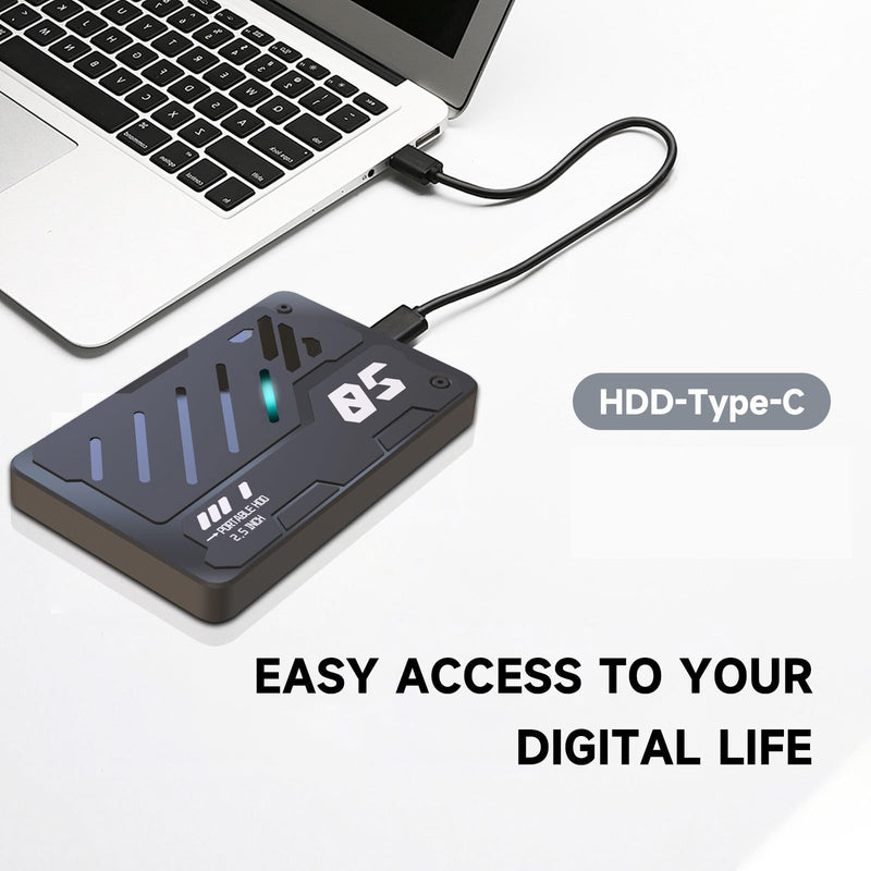 2.5" External Hard Drive Enclosure USB3.1 Type-C to SATA HDD Case | For 7/9.5mm SDD HDD Tool-Free with UASP External Hard Drive Case Compatible with WD Seagate, Samsung, Hitachi, TV, PS4 Xbox