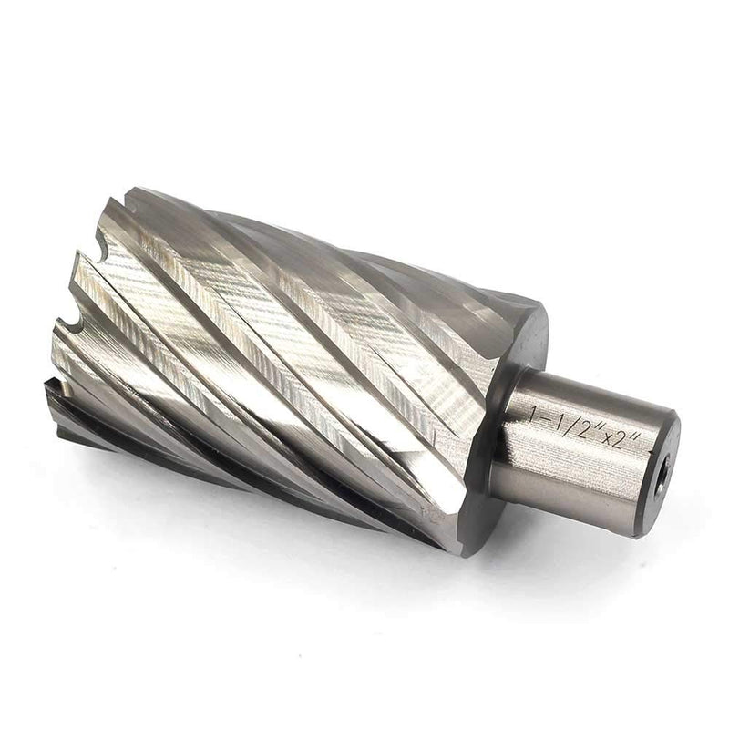 Annular Cutter JESTUOUS 3/4 Inch Weldon Shank 1-1/2 Cutting Diameter 2 Cutting Depth with Two-Flat HSS Kit for Magnetic Drill Press,1 Piece Silver