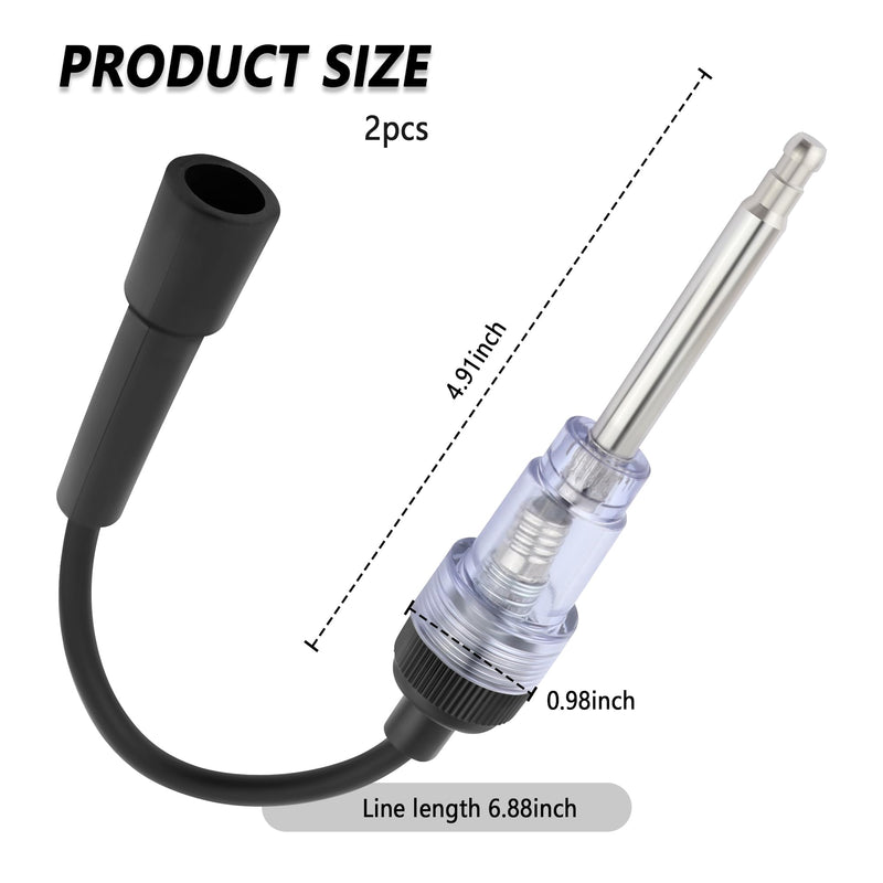 Spark Plug Tester with Indicator Lights,Spark Tester Small Engine for Check Ignition System,Universal Ignition Coil Tester Tool Car Accessories for Cars,Motorcycle,Lawn Mower (2PCS) 2PCS
