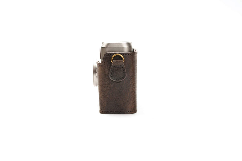 Contax T2 Case, BolinUS Handmade Genuine Real Leather Half Camera Case Bag Cover for Contax T2 Camera With Hand Strap (Coffee) Coffee